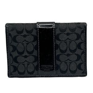 COACH y2k Signature Black Card Case Wallet